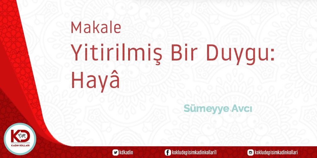 Yitirilmiş Bir Duygu; HAYÂ