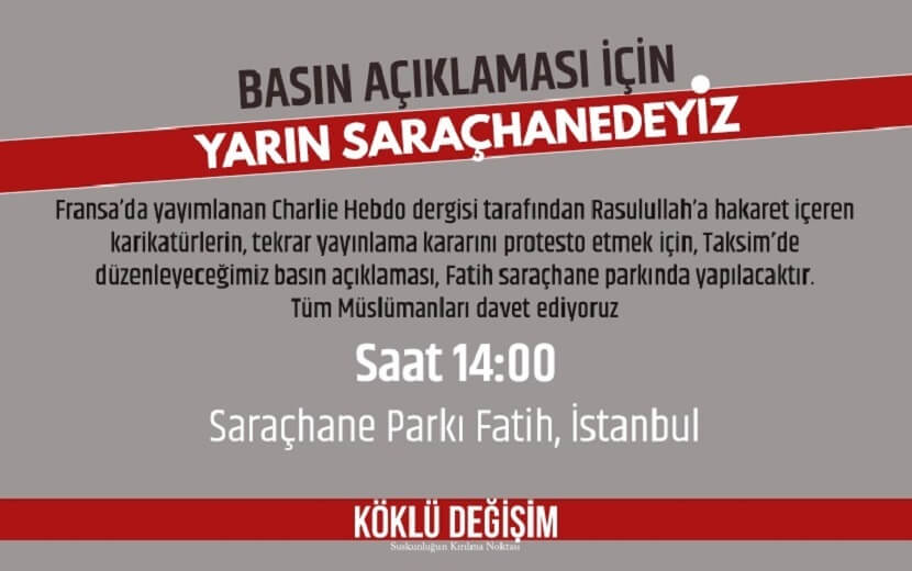 GÜNCELLENDİ: Fransa’yı Protesto Basın Açıklaması İçin Saraçhane Parkı’na Davet!