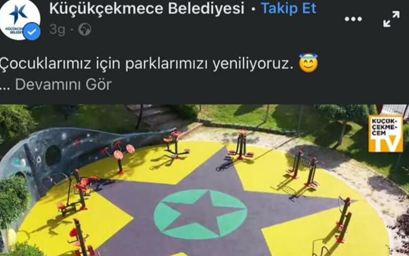 İstanbul’da Çocuk Parkında PKK Simgesi