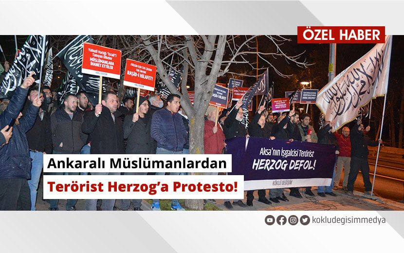 Yahudi İşgalcinin Ziyareti Ankara’da Protesto Edildi: Defol Herzog!