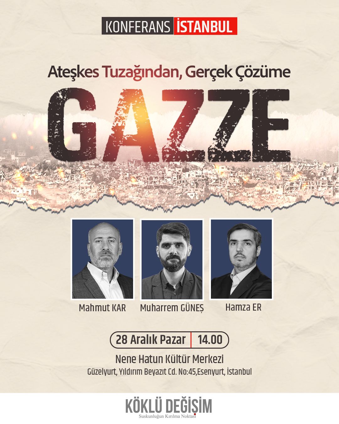 Köklü Değişim Ateşkes Tuzağından Gerçek Çözüme Gazze Konferansı İstanbul Duyuru 1080.jpg