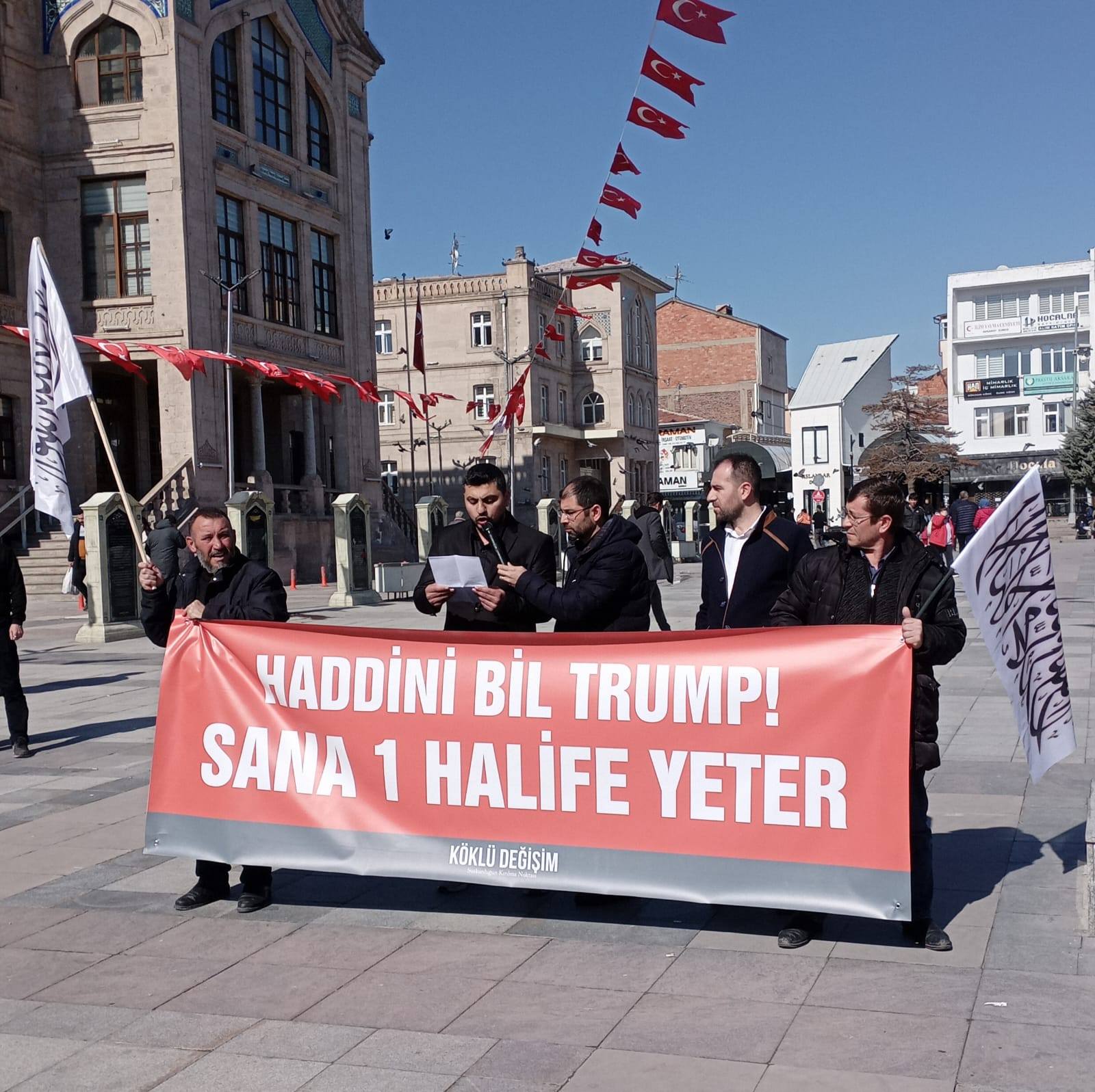 Köklü Değişim, Basın Açıklaması, Trump'a Haddini Kim Bildirecek AKSARAY-1.jpg