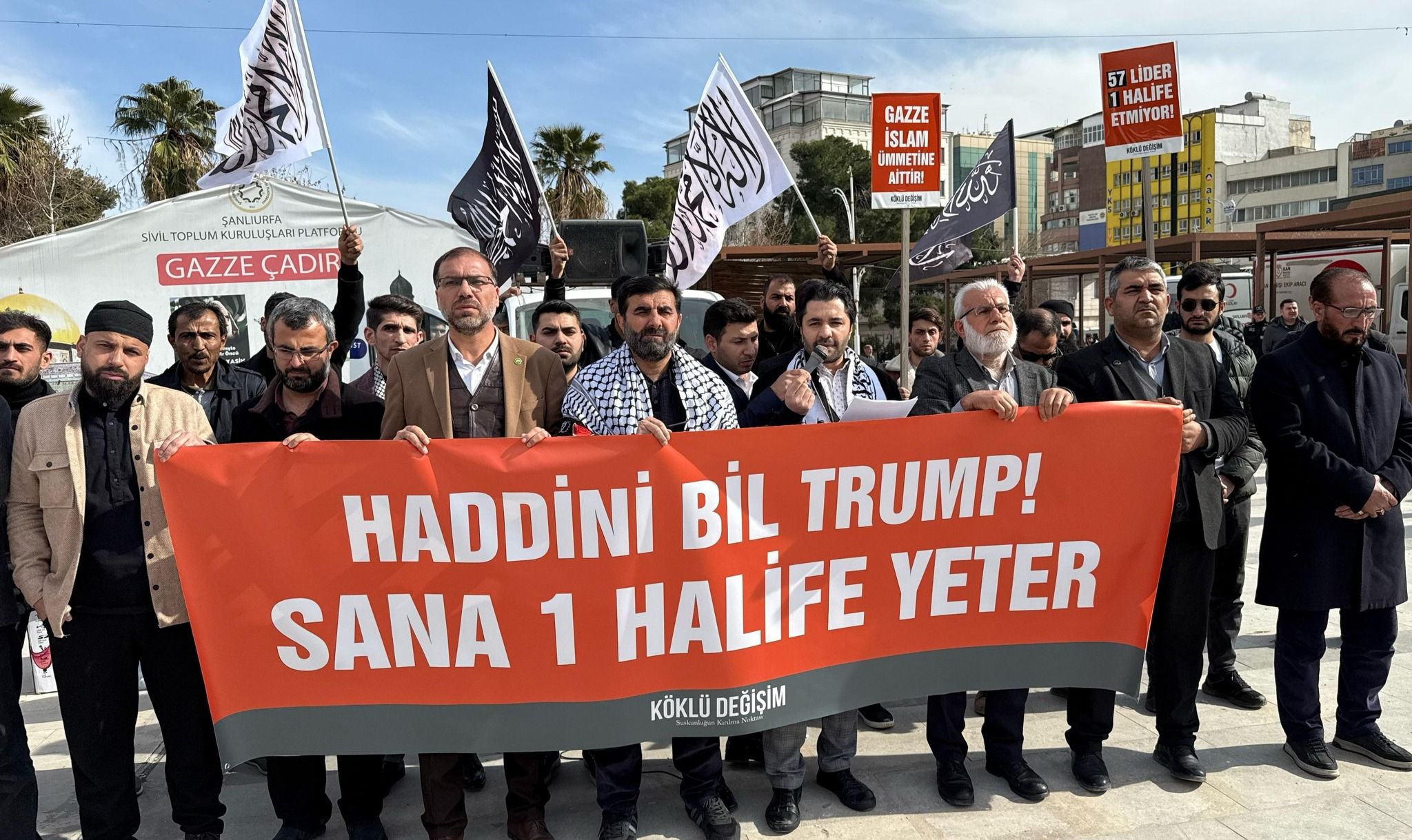 Köklü Değişim, Basın Açıklaması, Trump'a Haddini Kim Bildirecek ŞANLIURFA-1.jpg