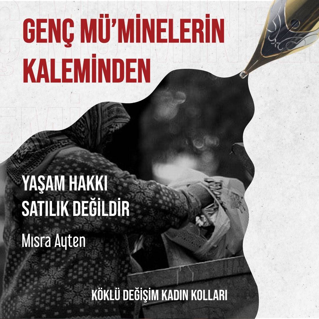 YAŞAM HAKKI SATILIK DEĞİLDİR