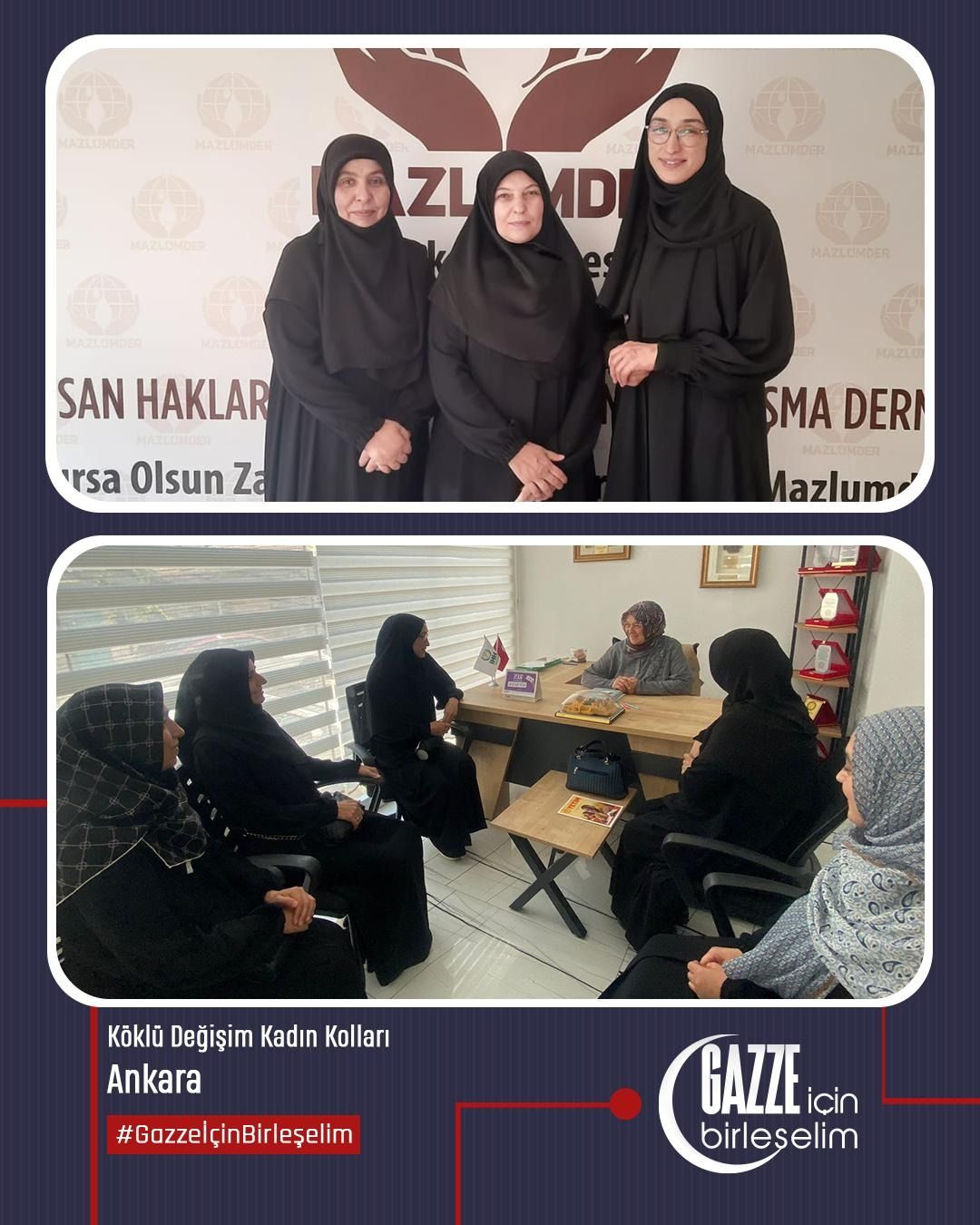 Köklü Değişim Kadın Kolları olarak "Gazze İçin Birleşelim" çağrısı ile başlattığımız ziyaretler kapsamında Ankara'da;
